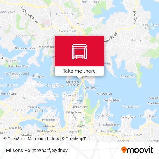 Mapa Milsons Point Wharf