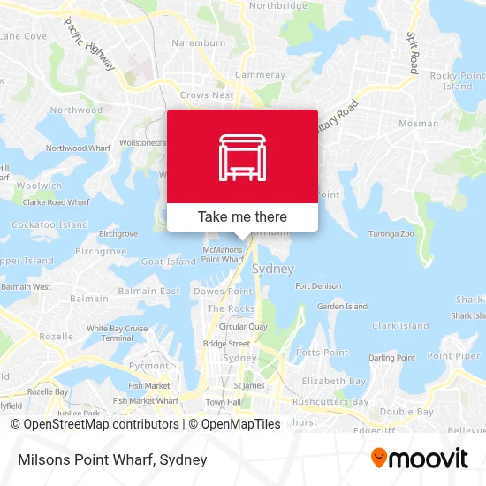 Mapa Milsons Point Wharf