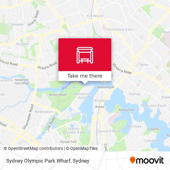 Mapa Sydney Olympic Park Wharf