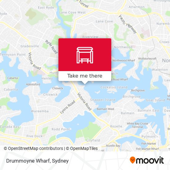 Mapa Drummoyne Wharf