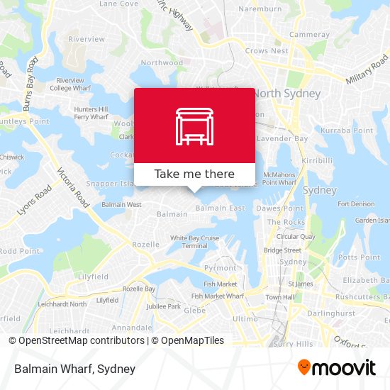 Balmain Wharf map