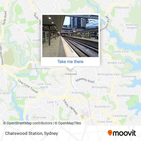 Mapa Chatswood Station