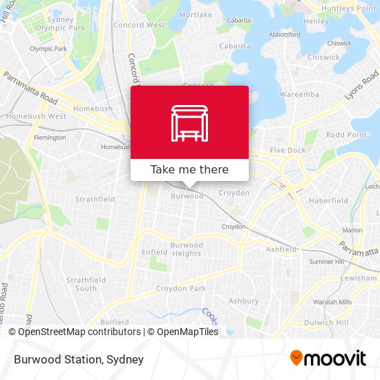 Burwood Station map