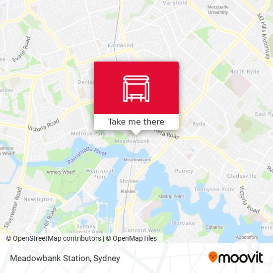 Mapa Meadowbank Station
