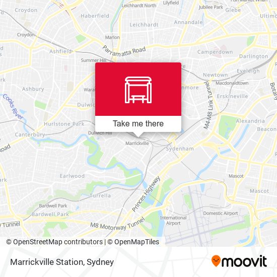 Mapa Marrickville Station