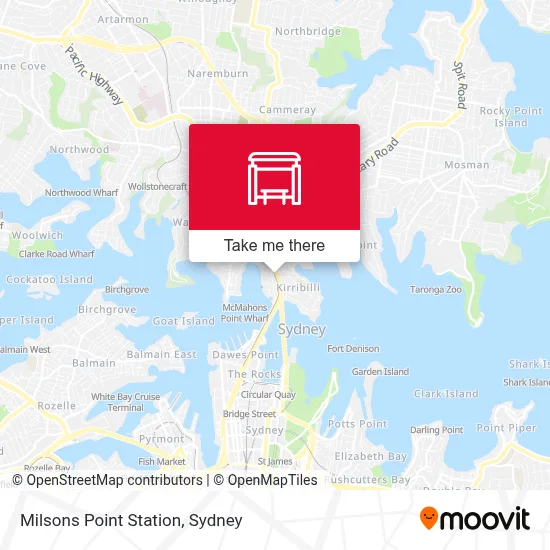 Mapa Milsons Point Station