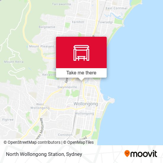 Mapa North Wollongong Station