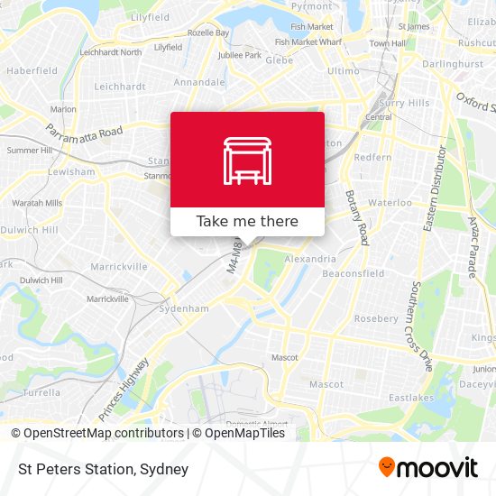 Mapa St Peters Station