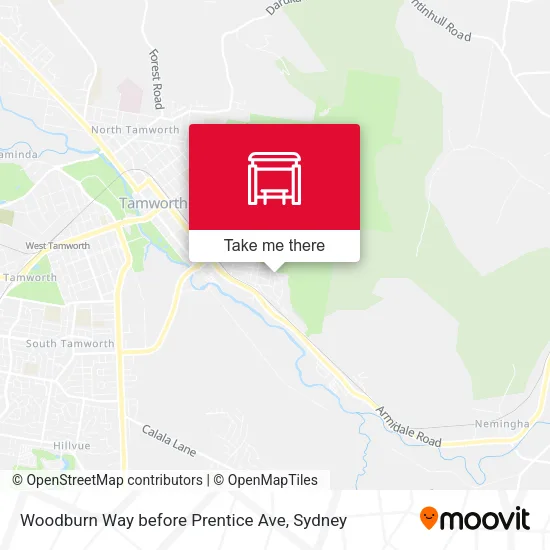 Woodburn Way before Prentice Ave map