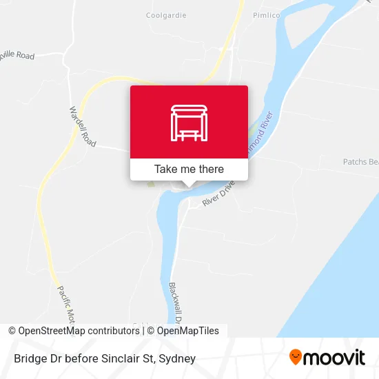Bridge Dr before Sinclair St map