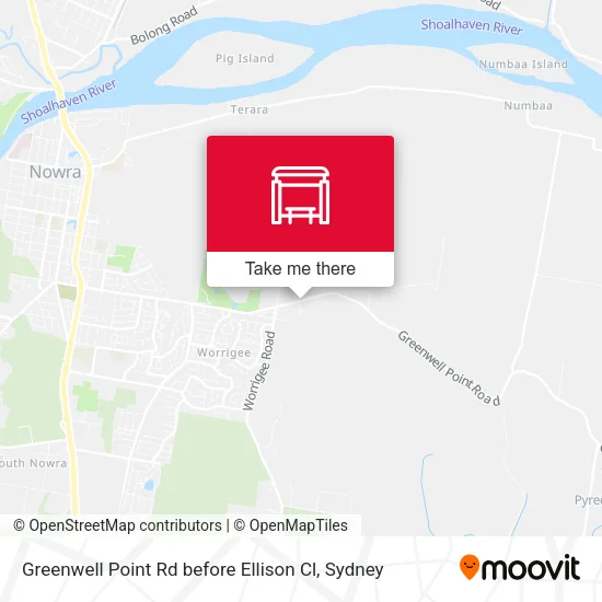 Greenwell Point Rd before Ellison Cl map