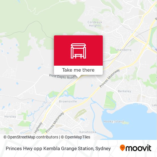 Princes Hwy opp Kembla Grange Station map