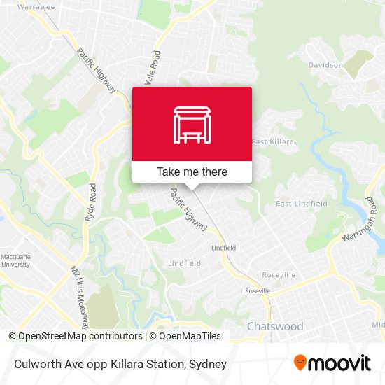 Culworth Ave opp Killara Station map