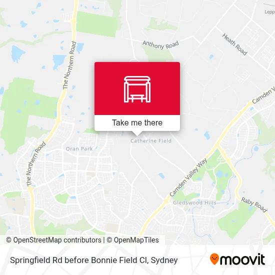 Mapa Springfield Rd before Bonnie Field Cl