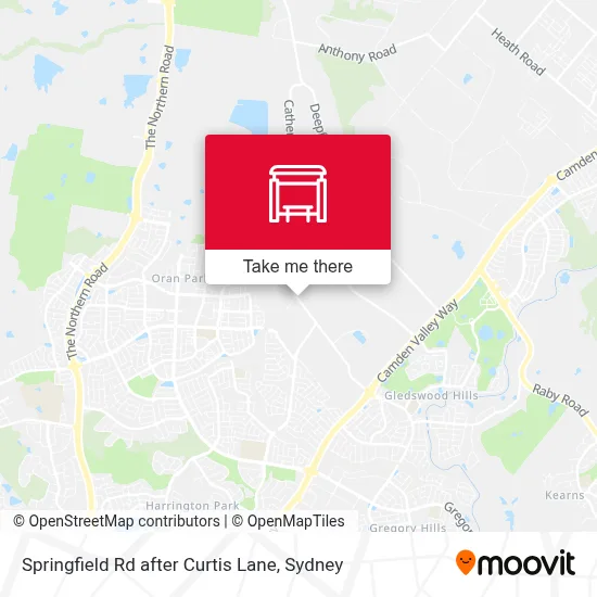 Mapa Springfield Rd after Curtis Lane