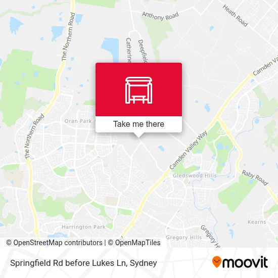 Mapa Springfield Rd before Lukes Ln