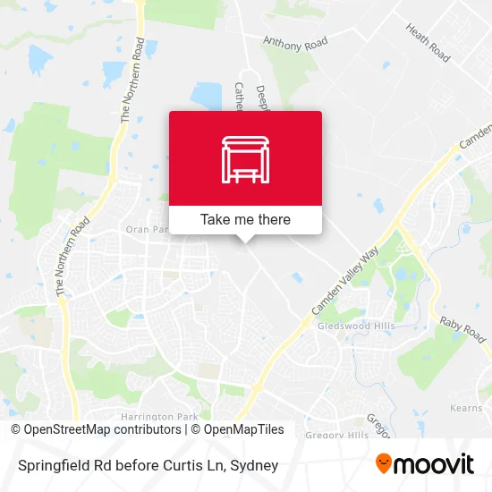 Mapa Springfield Rd before Curtis Ln