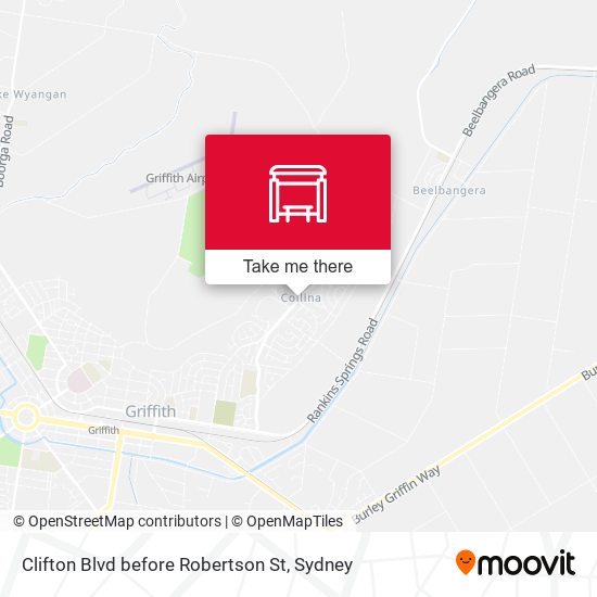 Clifton Blvd before Robertson St map