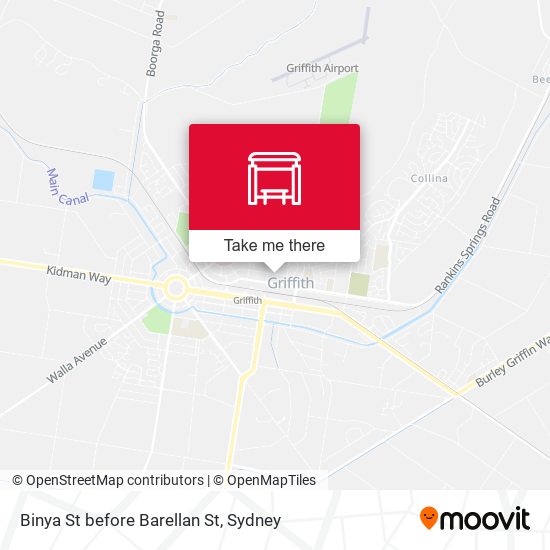 Binya St before Barellan St map