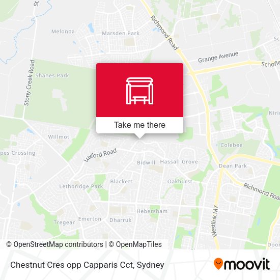 Chestnut Cres opp Capparis Cct map