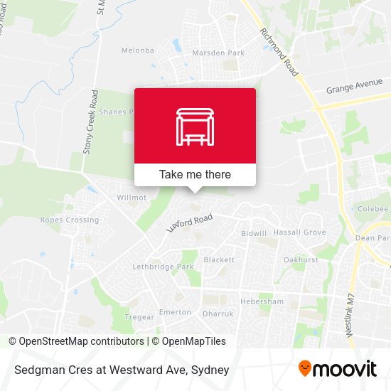 Sedgman Cres at Westward Ave map