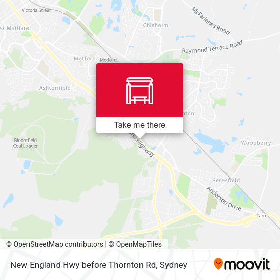 New England Hwy before Thornton Rd map