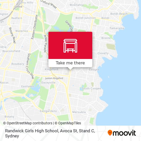 Mapa Randwick Girls High School, Avoca St, Stand C