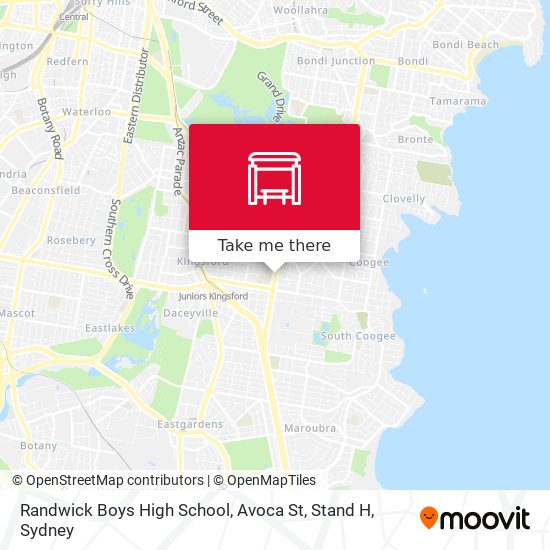 Mapa Randwick Boys High School, Avoca St, Stand H