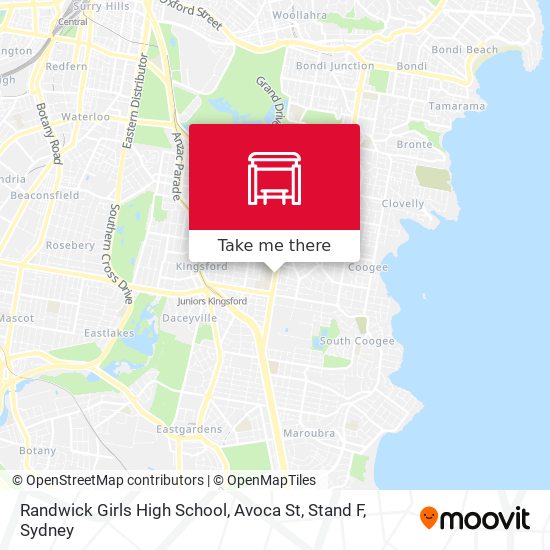 Mapa Randwick Girls High School, Avoca St, Stand F