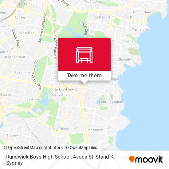 Mapa Randwick Boys High School, Avoca St, Stand K