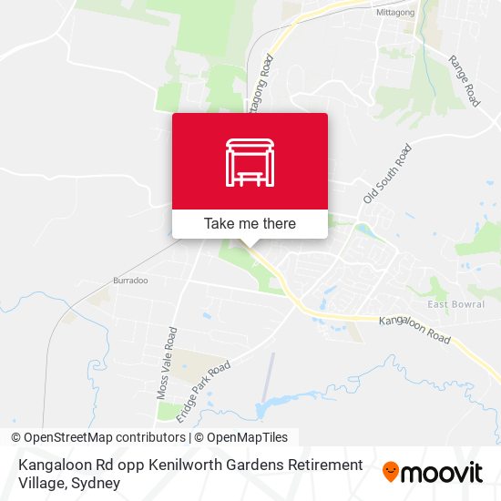 Kangaloon Rd opp Kenilworth Gardens Retirement Village map