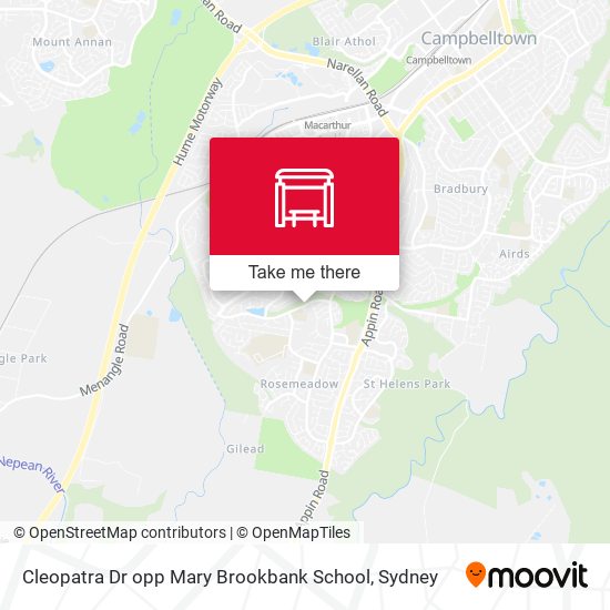 Cleopatra Dr opp Mary Brookbank School map