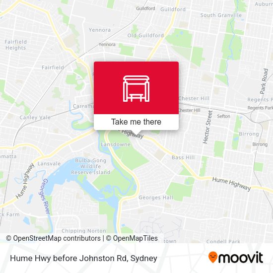 Hume Hwy before Johnston Rd map