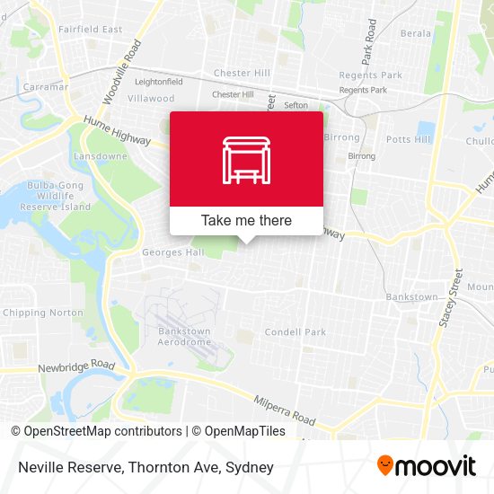 Neville Reserve, Thornton Ave map