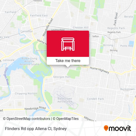 Flinders Rd opp Allena Cl map