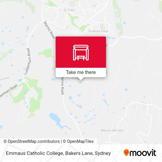 Emmaus Catholic College, Bakers Lane map
