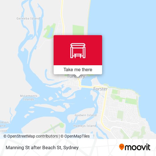 Manning St after Beach St map