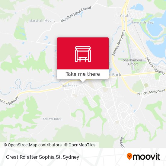 Crest Rd after Sophia St map