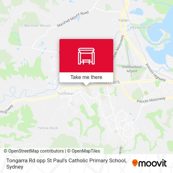 Tongarra Rd opp St Paul's Catholic Primary School map