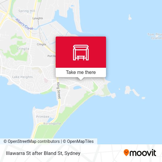 Illawarra St after Bland St map