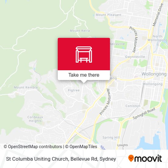 St Columba Uniting Church, Bellevue Rd map