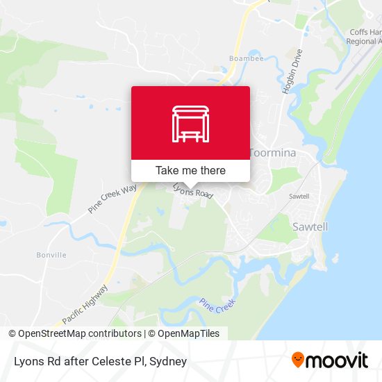 Lyons Rd after Celeste Pl map