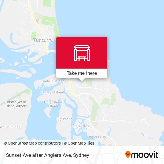 Sunset Ave after Anglers Ave map