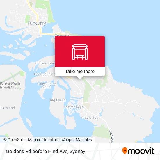 Goldens Rd before Hind Ave map