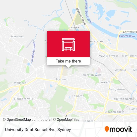 University Dr at Sunset Bvd map