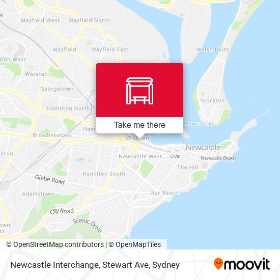 Newcastle Interchange, Stewart Ave map