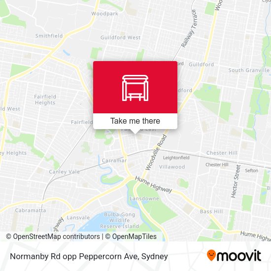 Normanby Rd opp Peppercorn Ave map
