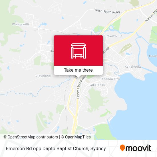 Emerson Rd opp Dapto Baptist Church map