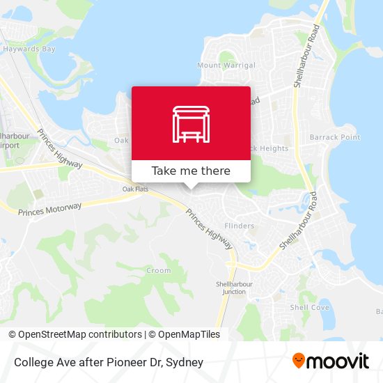 College Ave after Pioneer Dr map