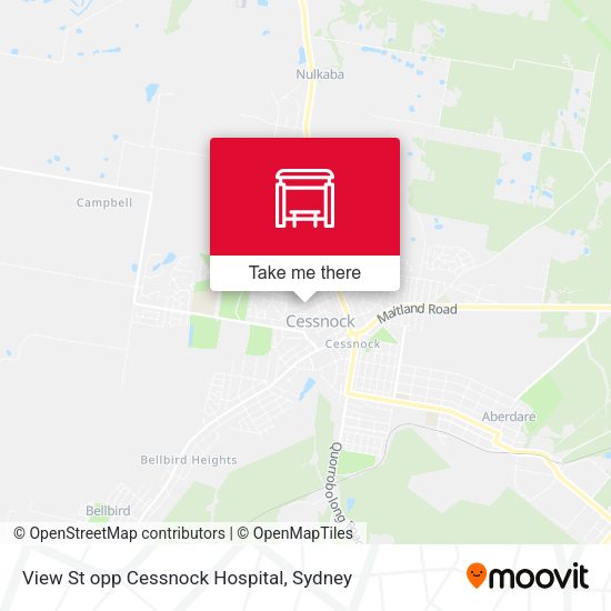 View St opp Cessnock Hospital map